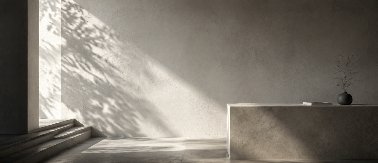 Minimal architectural interior with soft natural light
